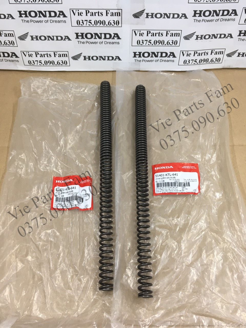 Cặp lò xo phuộc, giảm sóc trước fu neo, fu x, wave 110, hàng din honda mới 100%
