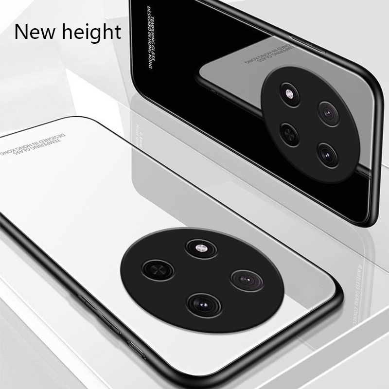 Biruiqu%20For%20Honor%20X9C%20Shockproof%20Tempered%20Glass%20Back%20Soft%20Silicone%20Edge%20Black%20Case%20Cover%20Casing%20-%20Image%206