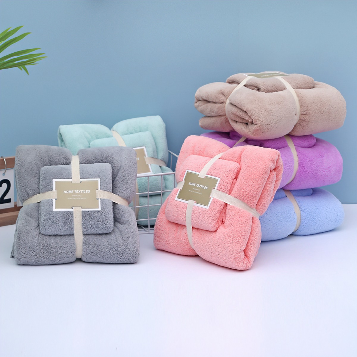 Set 2 Khăn tắm lông cừu siêu mềm,- Siêu mềm mịn, siêu bền-TyHome
