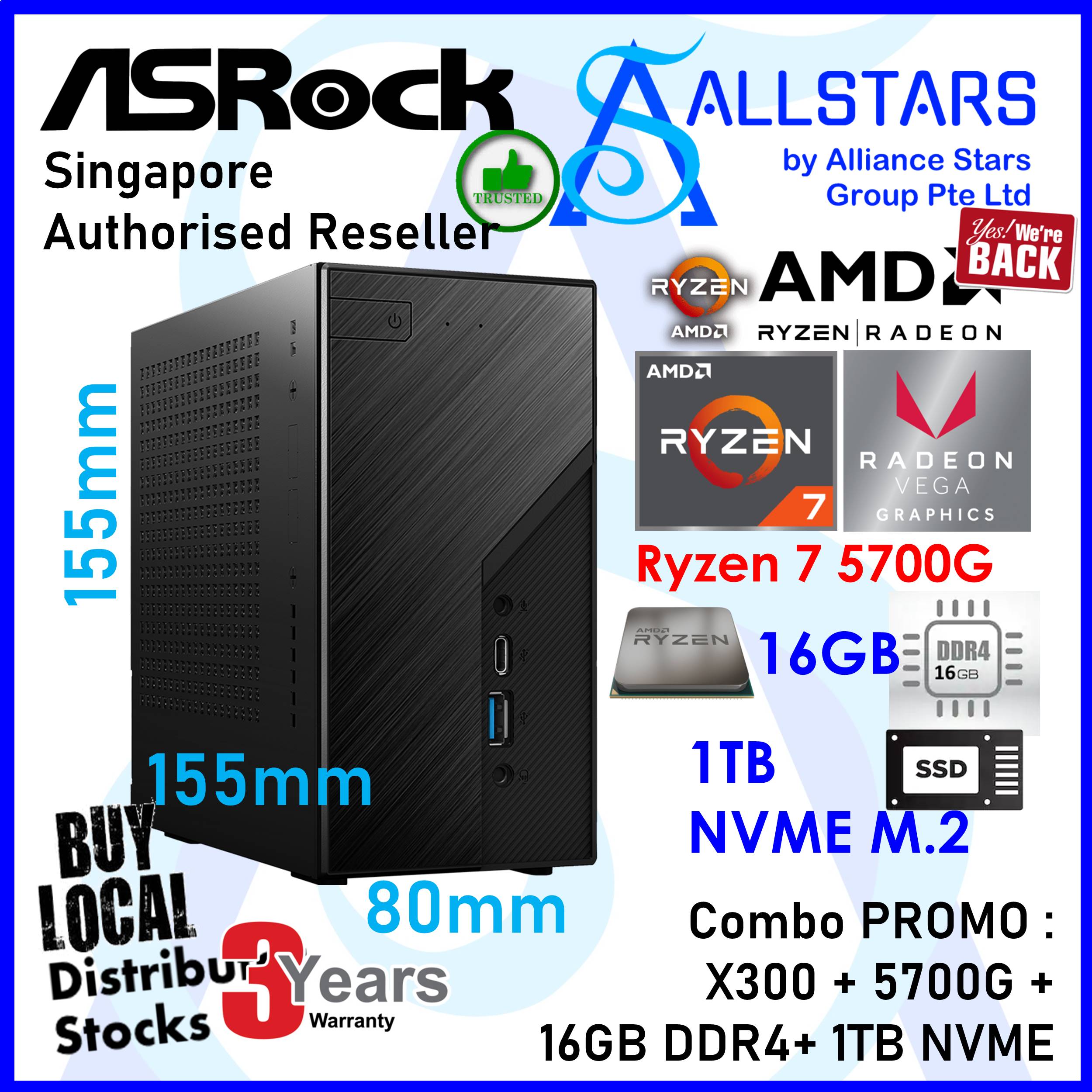 DeskMini X300(Ryzen7 5700G/16GB/1TB) DeskMini X300(Ryzen7 5700G/16GB/1TB)
