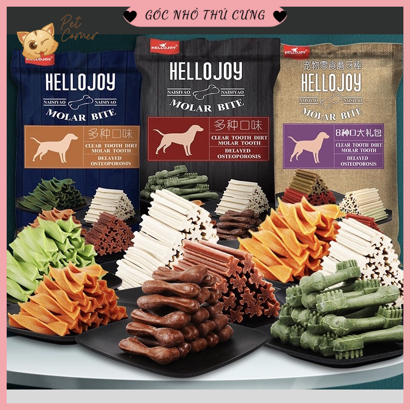 [CAO CẤP] Xương gặm làm sạch răng cho chó Hello Joy gói 800gr