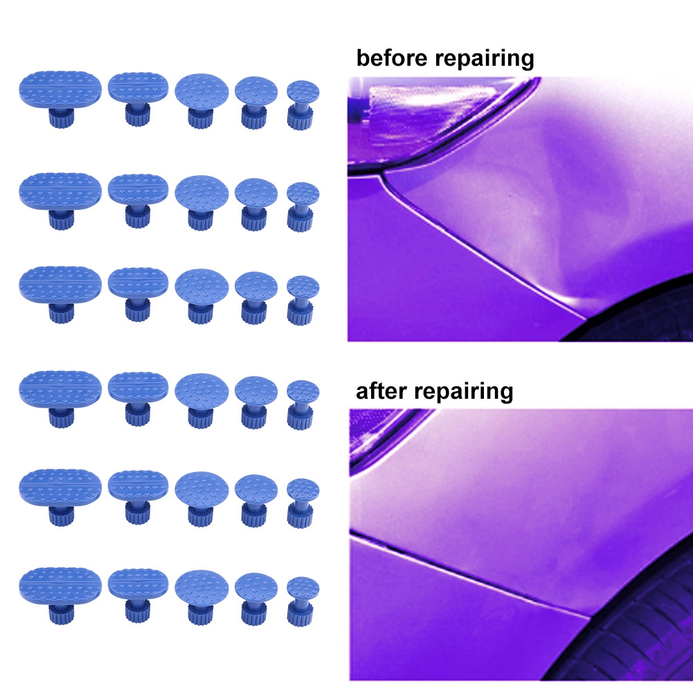 Pulling Tabs Kit 30pcs Nylon Car Body Dent Removal Pulling Tabs Paintless Dent Repair Tools Glue Puller Tabs for Automobile Refrigerator Motorcycle Body Washing Machine