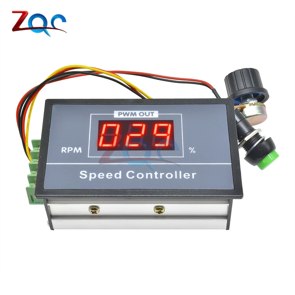 30A DC 6V 12V 24V 48V PWM Motor Speed Controller LED Digital Display 0-100% Adjustable Voltage Regulator w/ Potentiometer Switch