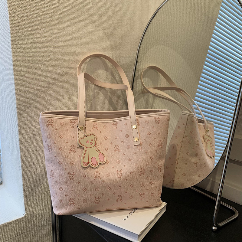 ELACCENT Women's Shoulder Bag Women's Bag Niche Bag Women's Korean Style Commuting Casual Fresh Large Capacity Shoulder Bag Tote Bag