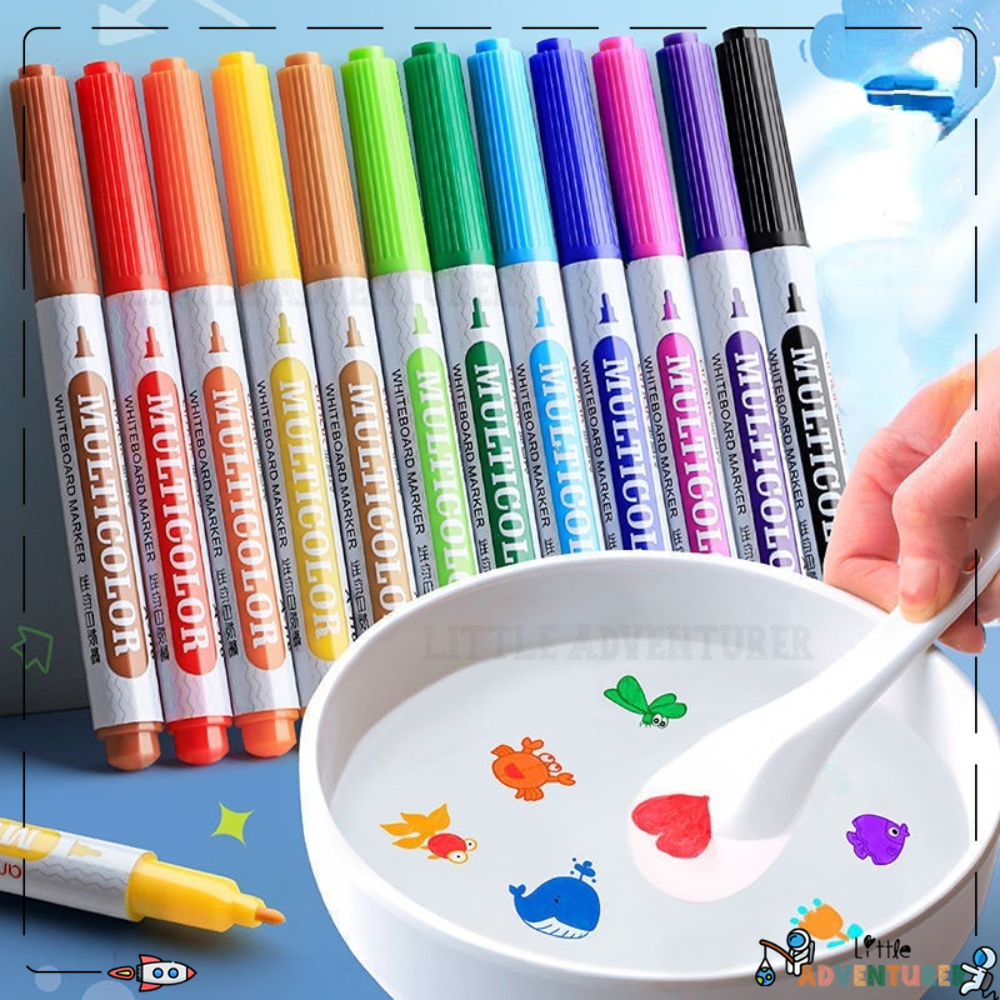8/12X Magical Water Painting Pen Water Floating Doodle Pens Whiteboard  Marker