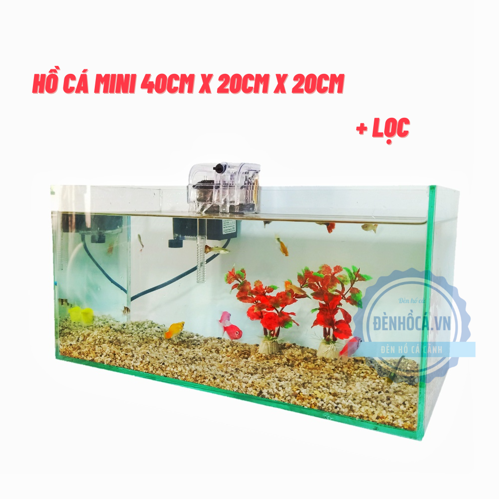 [Hoàn Tiền 10%] Bể cá mini để bàn [D40cm x R20cm x C20cm] để bàn làm việc
