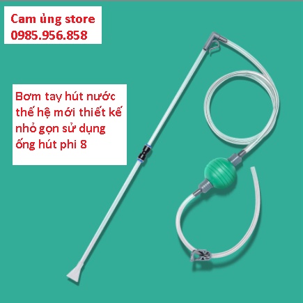 Bơm tay hút nước thế hệ mới sử dụng ống hút phi 8- dụng cụ thay hút nước vệ sinh bể cá cảnh thủy sinh