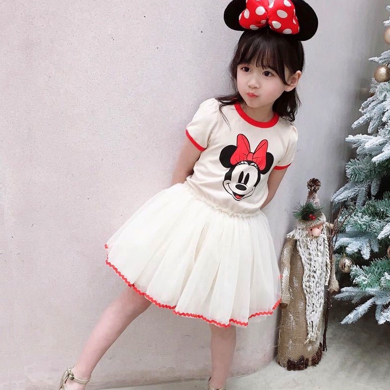 Girls Dress Disney Mickey Mouse Children's Mesh Cartoon Skirt