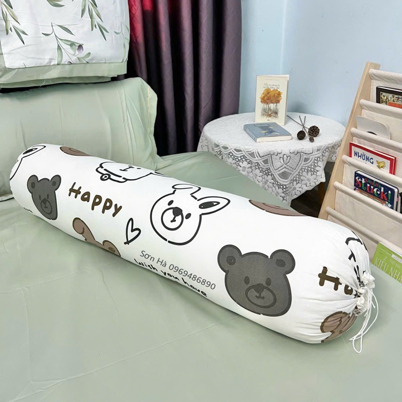 Vỏ gối ôm, bao gối ôm cottonpoly 35x100cm