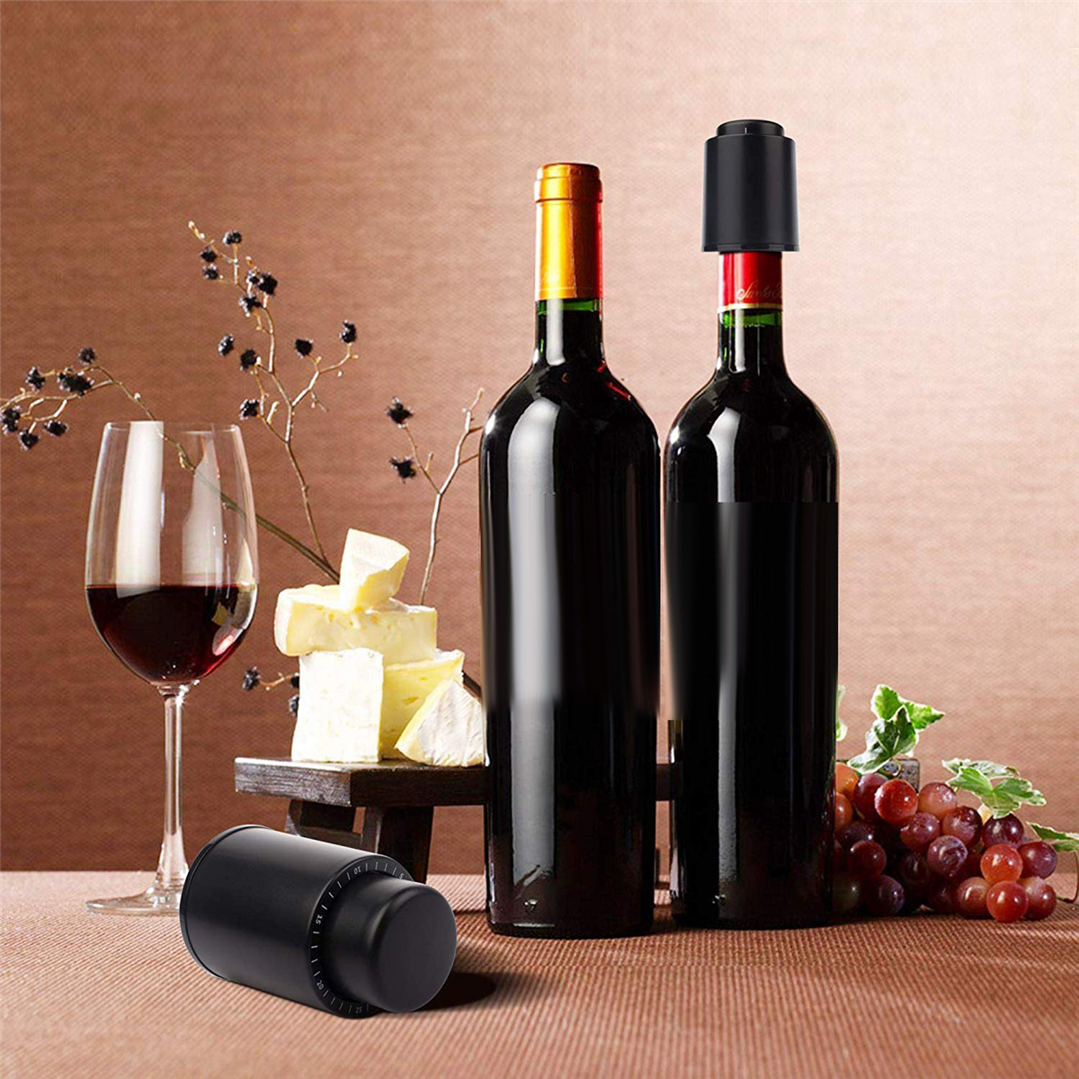 2 Pack Wine Bottle Stopper Vacuum Wine Stoppers Reusable Wine Preserver Wine Corks