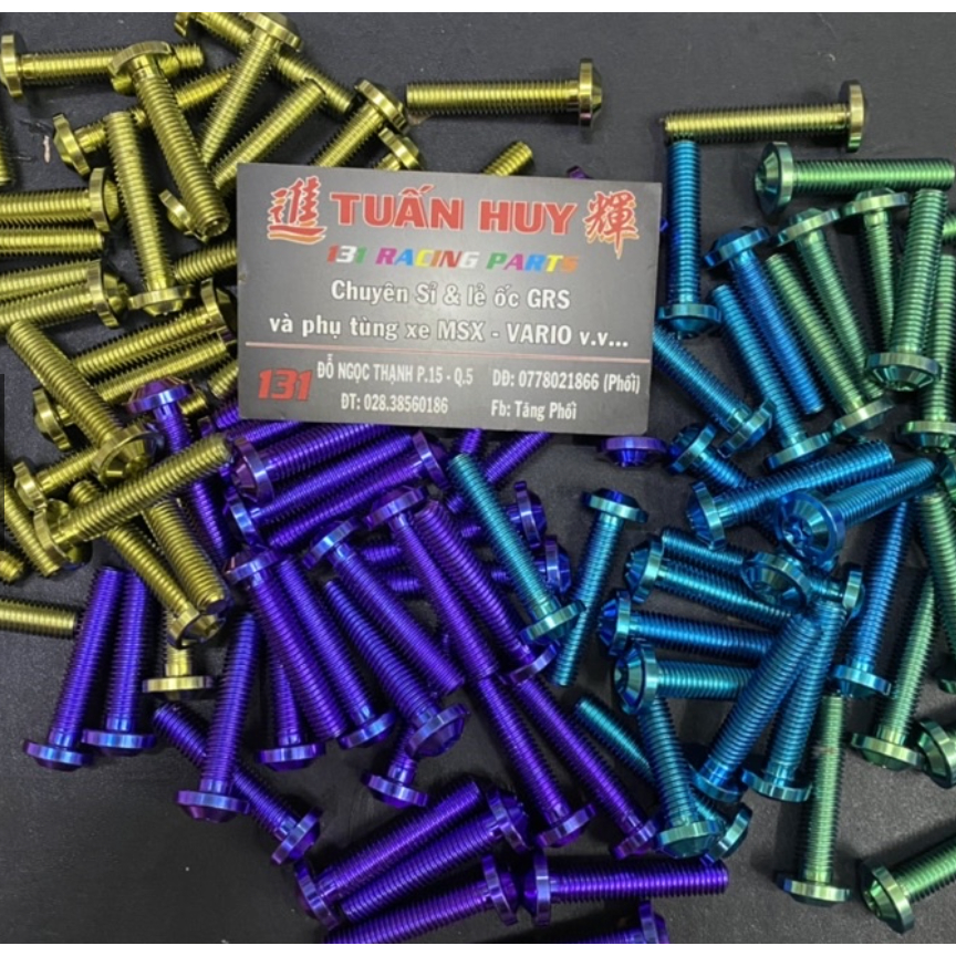 Ốc 8li20 8li25 8li30 8li35 8li40 8li45 8li50 8li60 dù dày titan gr5