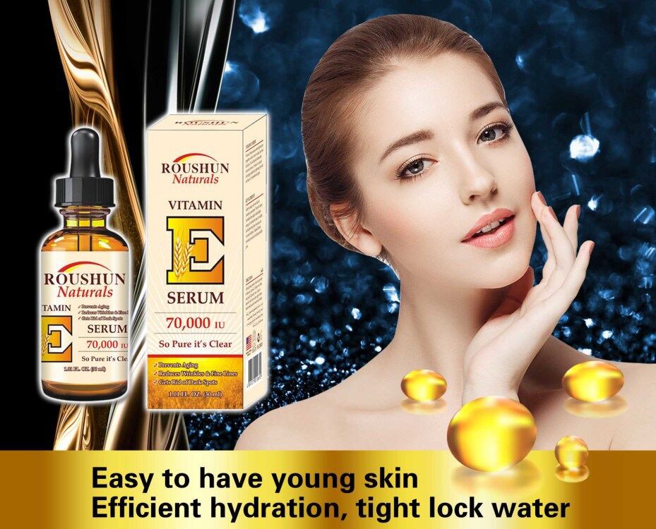 Serum Vitamine E ROUSHUN Thần Dược Của Da Tác Dụng Dưỡng ẩm Chống Lão Hóa Xóa Mờ Nám Tàn Nhang Giúp Da Trẻ Đẹp Trắng Sáng