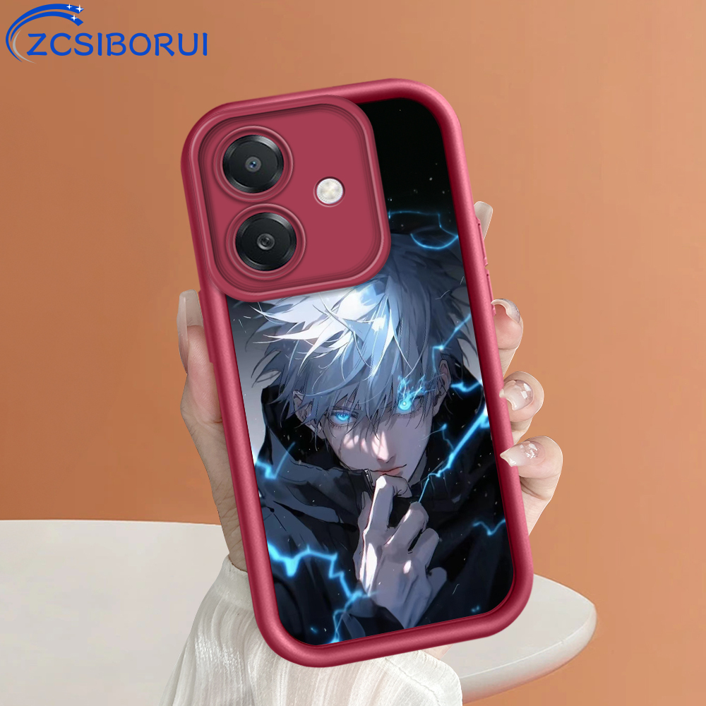 ZCSIBORUI for OPPO A3x 4G 5G A3 Pro Back Cover Jujutsu Kaisen Satoru Gojo Pattern Soft Camera Protection Rubber Square Ladder Phone Case.