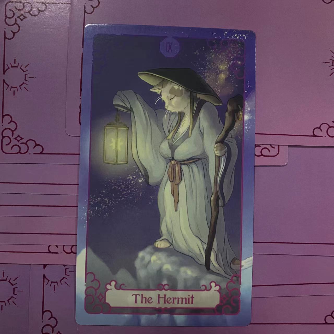 12x7 cm Purple Cat Tarot Deck