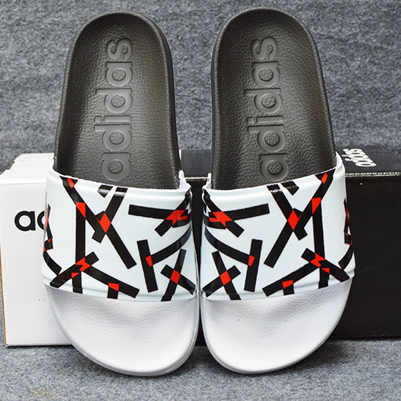 DÉP ADIDAS_SAMPLE ORIGINAL 2 MÀU ĐEN TRẮNG QUAI ĐEN TRẮNG ĐỎ