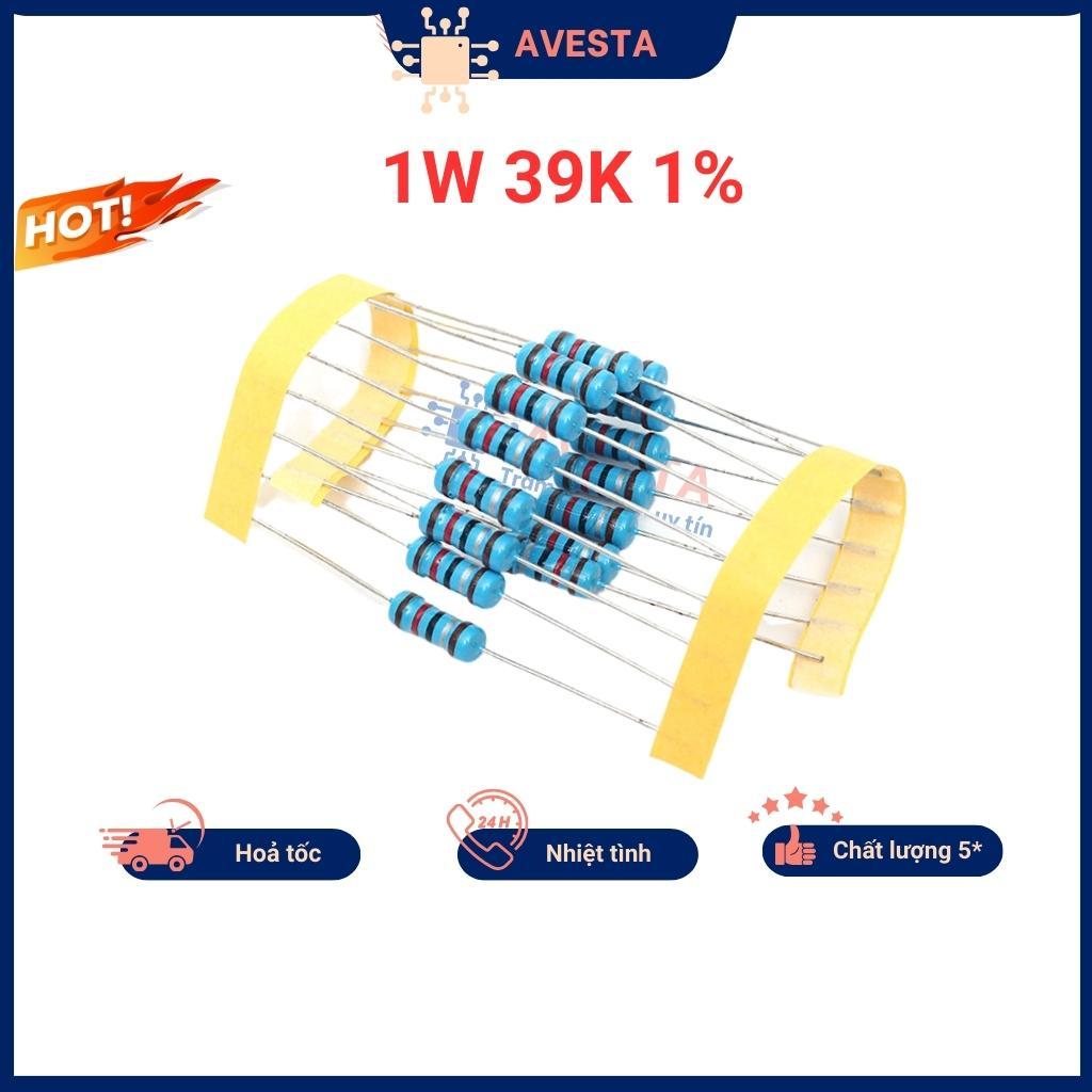 Điện trở vạch 1W 39K 1% chân đồng chính hãng combo 10 con Avesta