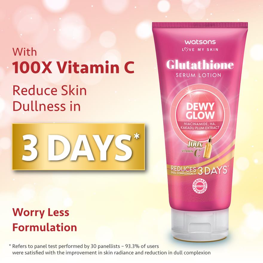 glutathione watson malaysia Get your daily dose of radiance with Watsons + Vitamin C + Vitamin E for a boost of collagen and antioxidants to keep skin healthy and strong!  Shop it now WATSONS Glutathione Dewy Glow Serum