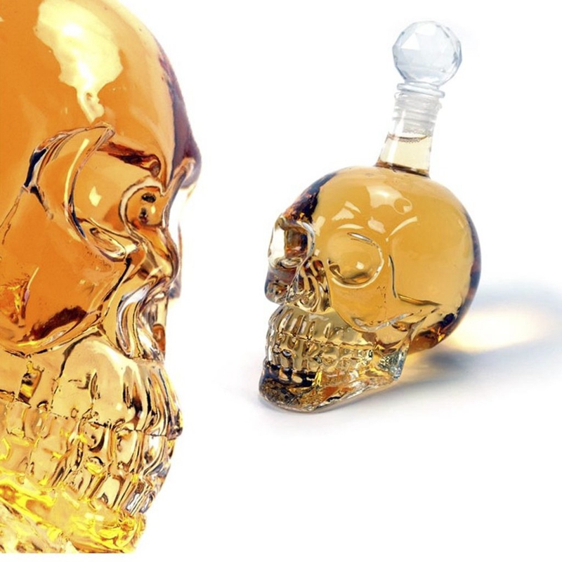 1000ml Decanter Crystal Skull Head glass Vodka Whisky