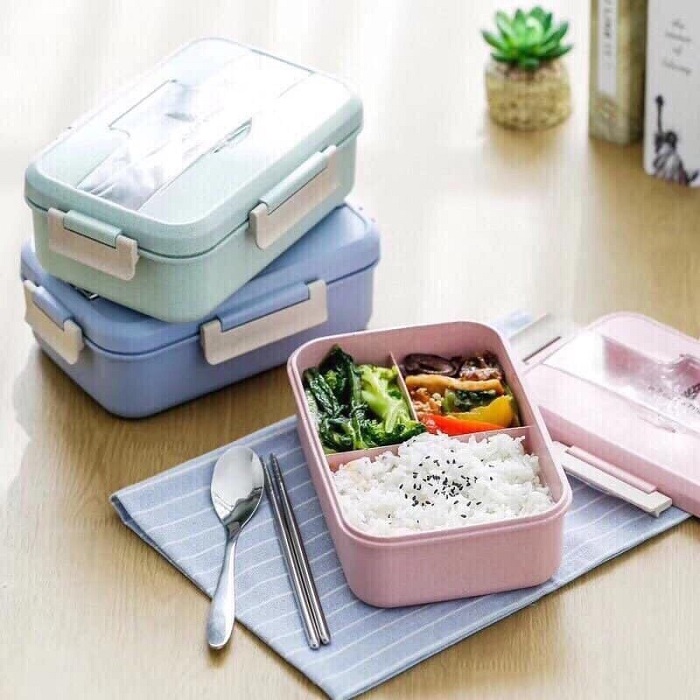 Lunch box barley 2 floor 2 compartment handy-pair lantern Rice office material barley 2 floor