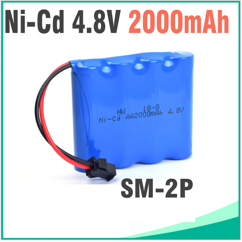 Pin sạc Ni-cd 4.8v 2000mAh đầu nối SM-2P dùng cho xe ô tô điều khiển từ xa
