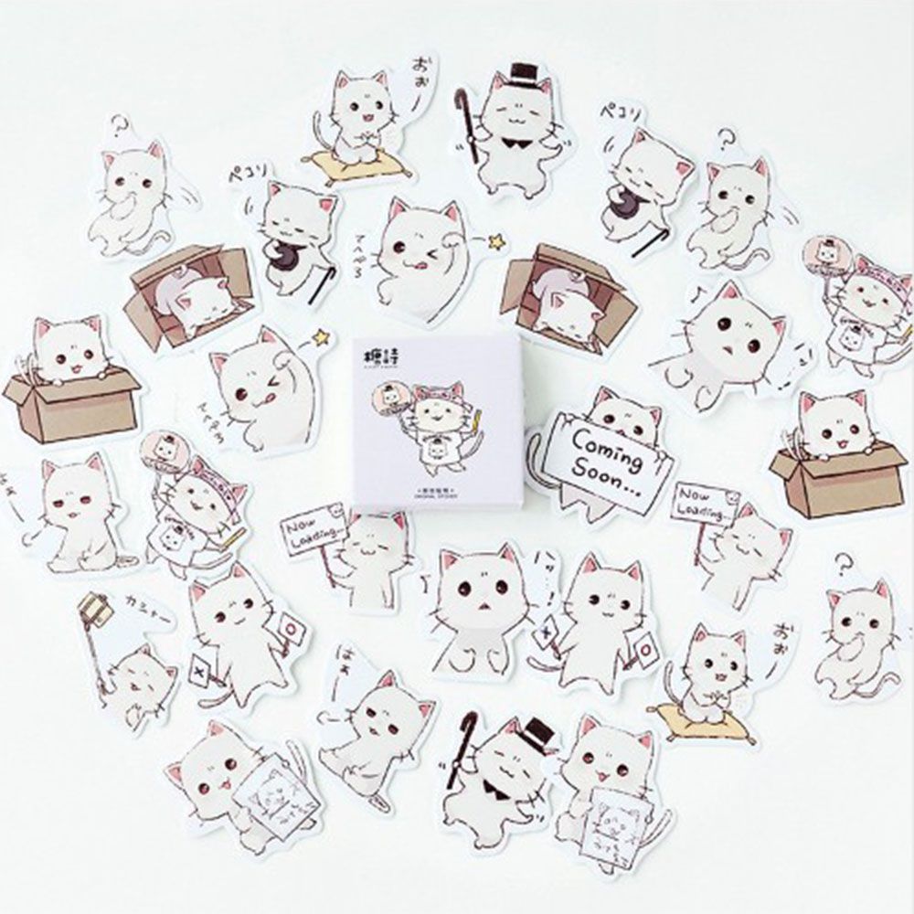 MMLUCK Box-packed Diary DIY Scrapbooking Albums Cat Animal Sticker Stationery Sticker Label Decoration