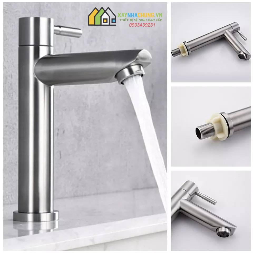 Vòi lavabo inox 304