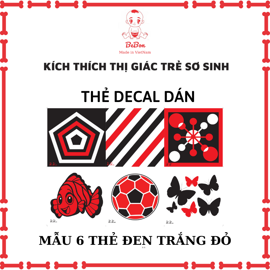 Bộ Thẻ Decal Kich Thích Thị Giác Cho Trẻ Sơ Sinh