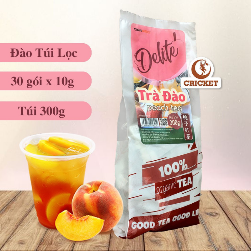 Trà đào túi lọc cao cấp DELITE (300g)