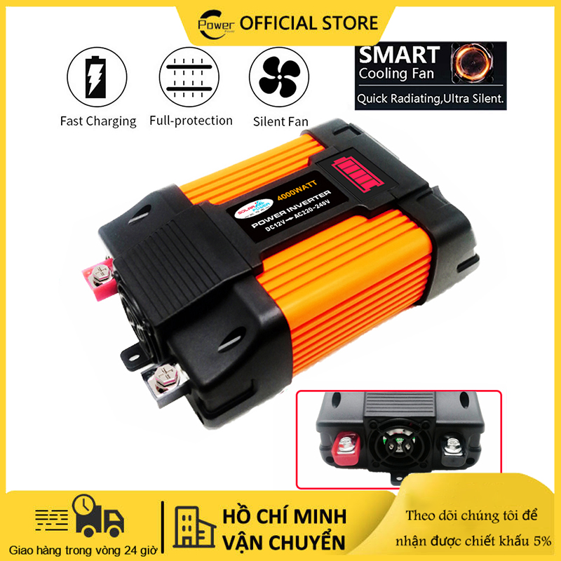 Kích điện 12v 220v 3000w,bộ chuyển đổi điện 12v sang 220v,inverter 12v to 220v,biến điện 12v ra 220v