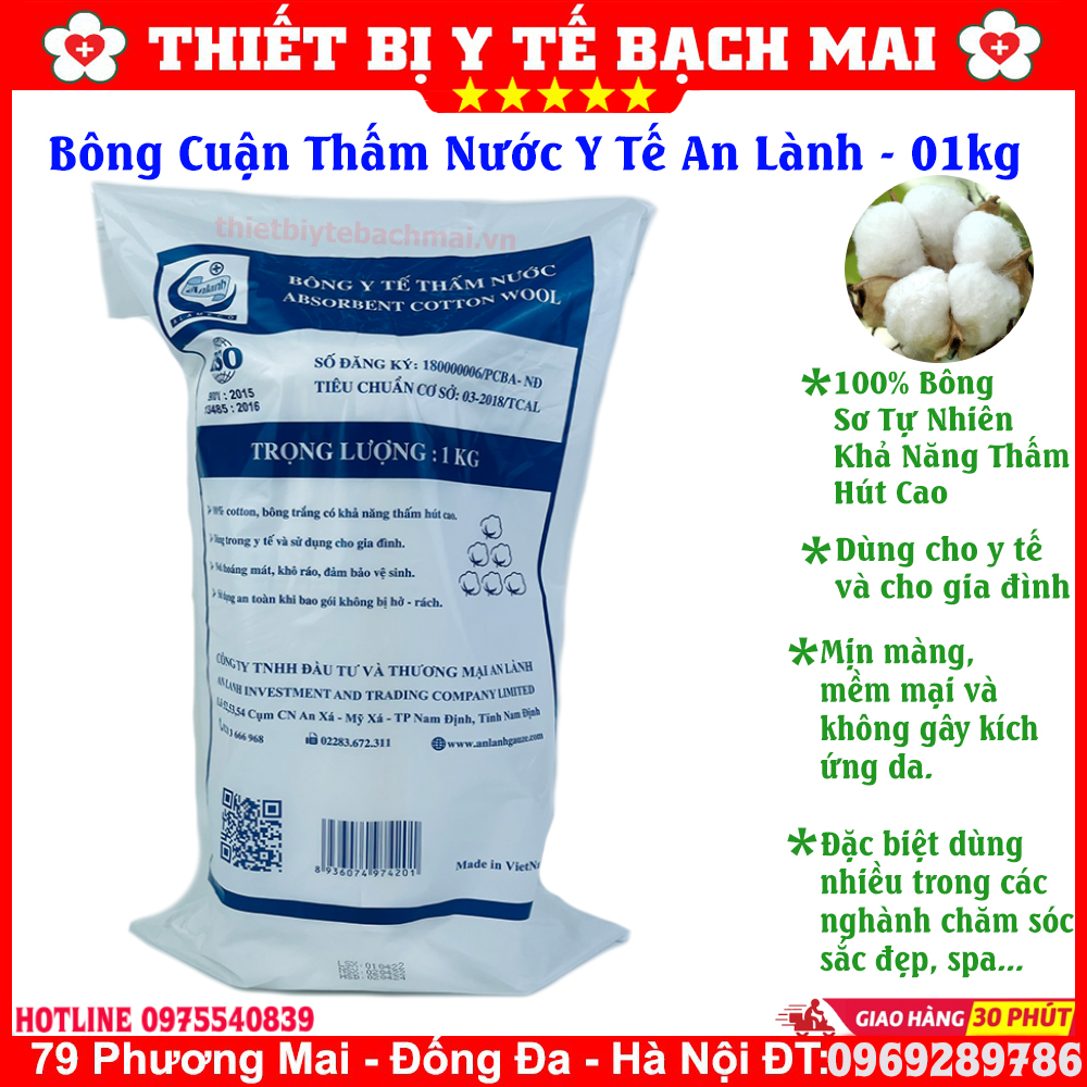 Bông Cuận Y Tế Thấm Nước An Lành 01kg