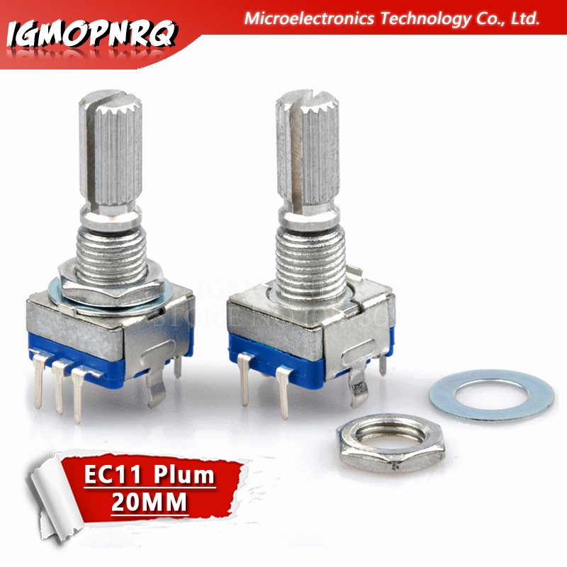 2PCS Half / Plum axis rotary encoder, handle length 15mm / 20mm code switch/EC11/ digital potentiometer with switch 5Pin 3Pin integrated circuit