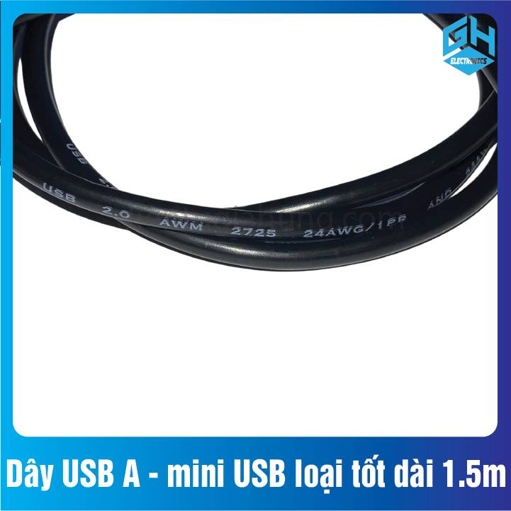 Dây USB A - mini USB loại tốt dài 150cm (1.5m)