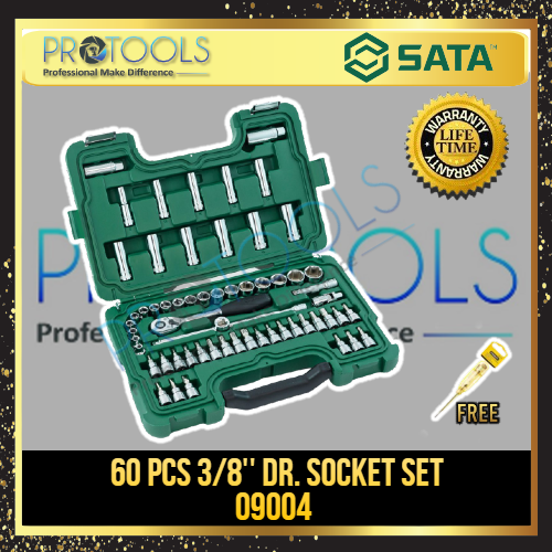 SATA 09004 60 PCS 3/8'' Dr. Socket Set LIFETIME WARRANTY Lazada