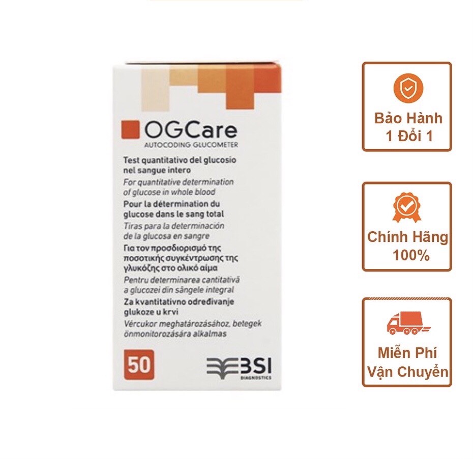 QUE THỬ ĐƯỜNG OG CARE HỘP 25 QUE