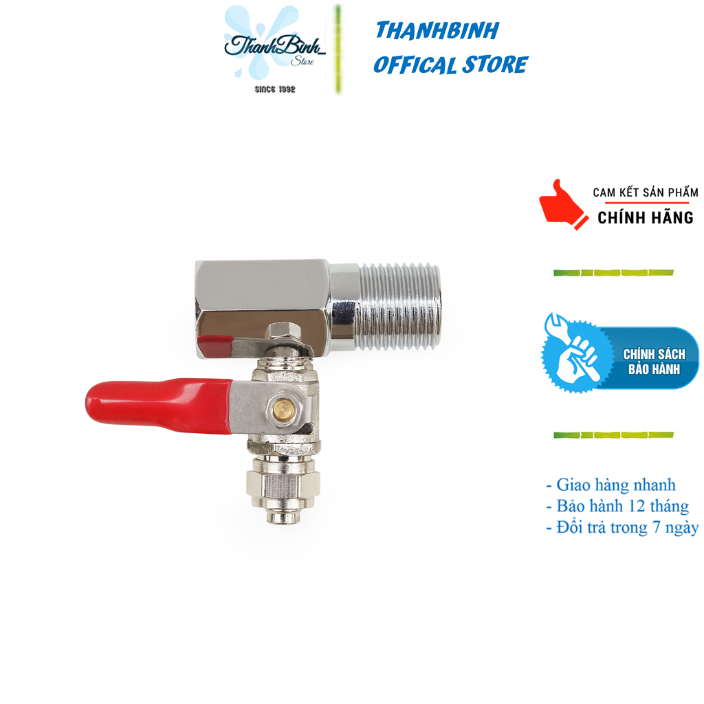 Van chia nước inox vào máy lọc nước/ bộ khẩu+ khoá cấp nước phi 10mm