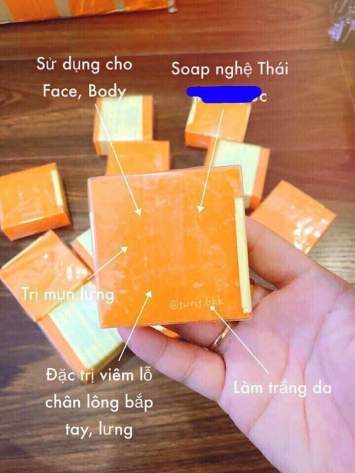 Xà phòng nghệ cam trắng da mụn thâm Thái Lan