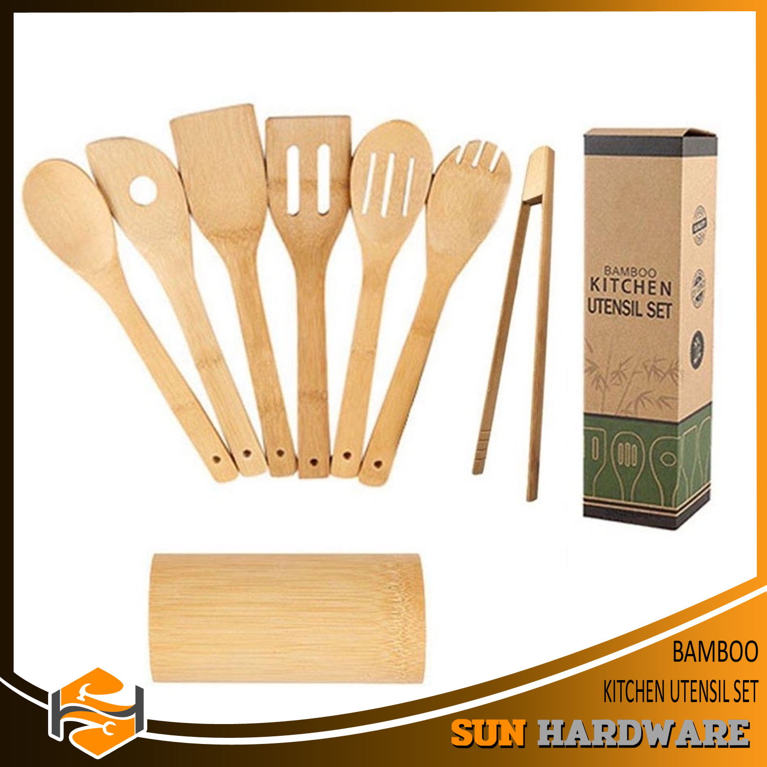 SUN HARDWARE Bamboo Kitchen Utensil Set Tool Kitchenware (Bamboo