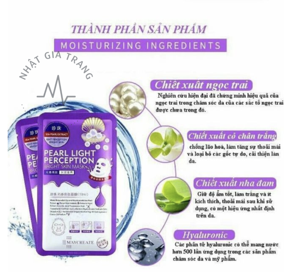 Mặt nạ HA Maycreate Mask giấy dưỡng ẩm trắng sáng da 28ml
