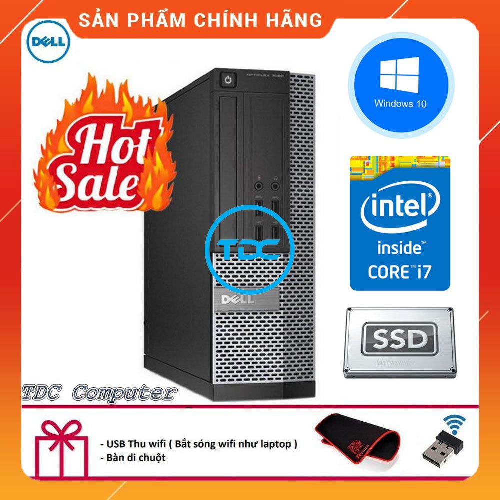 Cây máy tính để bàn DELL Optiplex 3020 intel core i7  4770 / i5 4570 / i3 4130 | ram 8GB | ổ cứng SSD 240GB. Hàng Nhập Khẩu