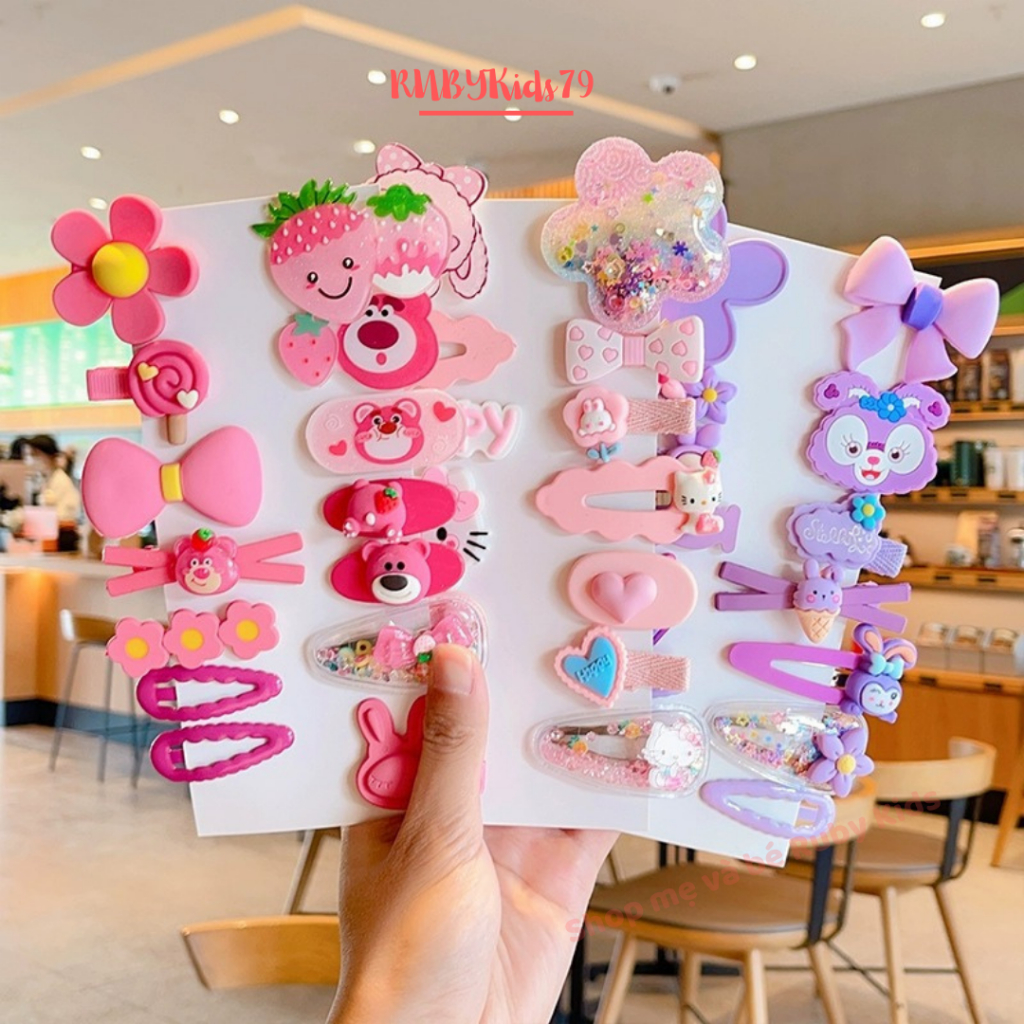 Set 14 Kẹp tóc bé gái đáng yêu, kẹp dễ thương cho bé - rubykids79