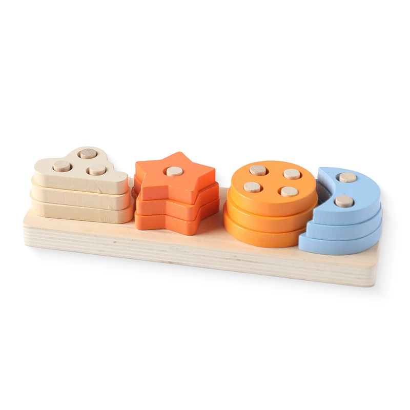 【Qian poem li Store】Montessori Wooden Toys for Baby Balance Blocks ...