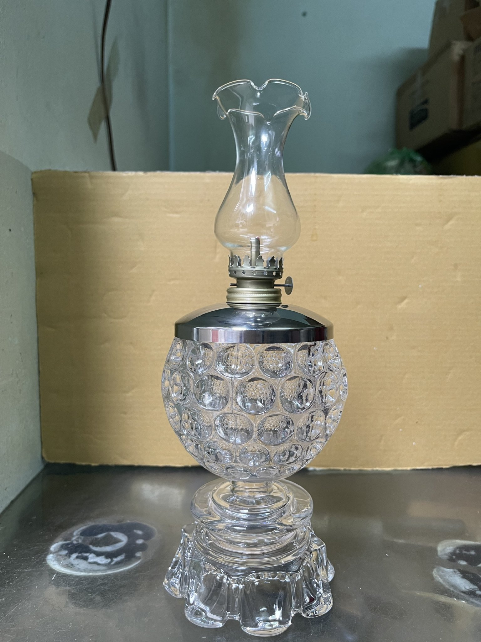 ĐÈN THỦY TINH THỜ CÚNG - PHA LÊ NẮP TÀN - LÕM