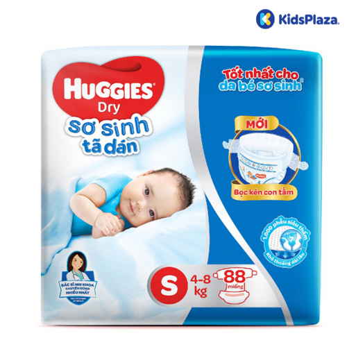 Tã Dán Huggies Size S88 MIẾNG CHO BÉ TỪ 4-8KG