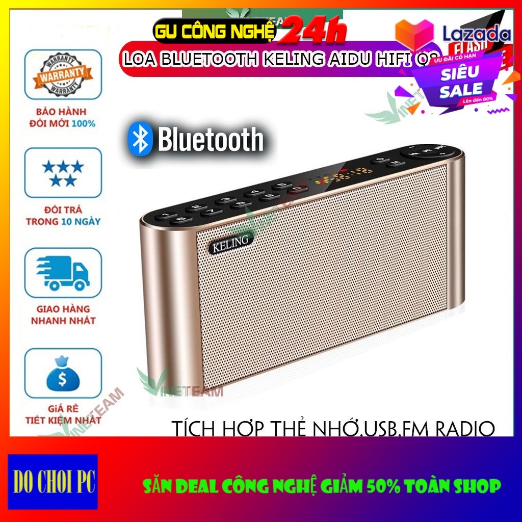 Loa Bluetooth không dây Q8 Loa siêu trầm Đài phát thanh người cao tuổi - hỗ trợ thẻ nhớ TF, USB, FM Radio
