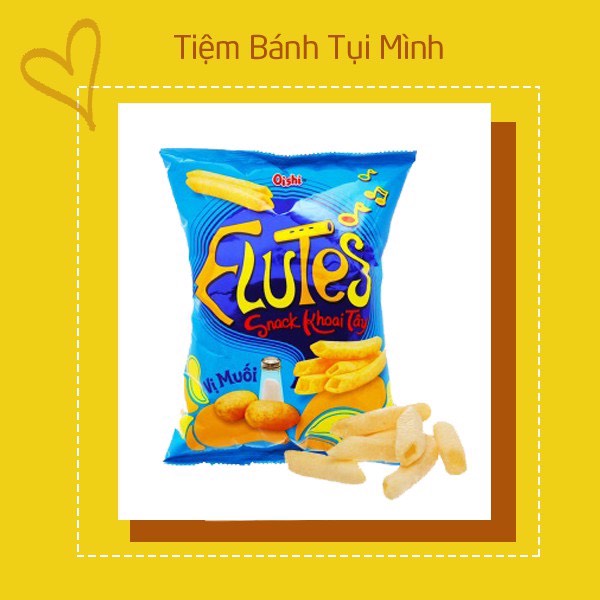 Bánh Snack khoai tây vị muối Flutes Oishi 40g