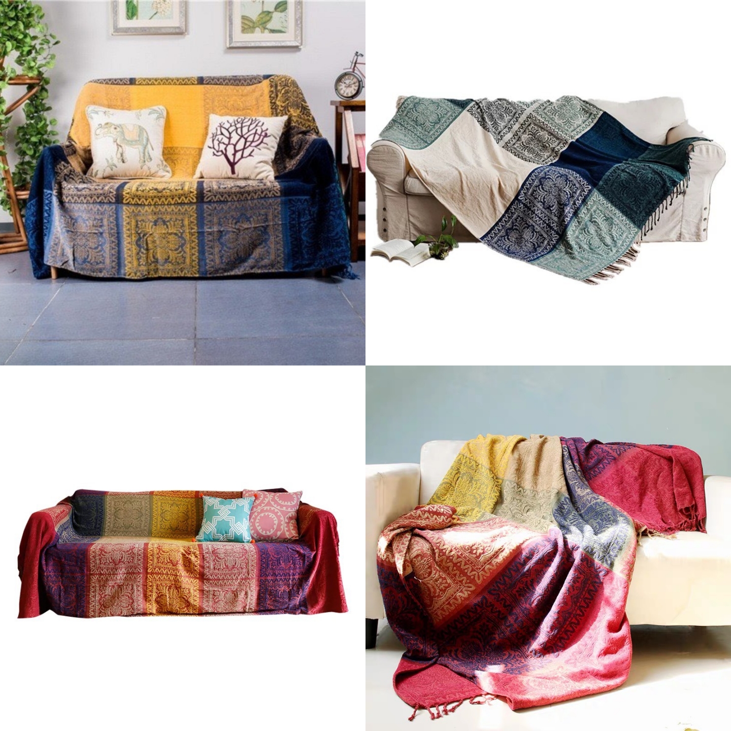 Thảm Trải Sofa Chăn Phủ Kích Thước 150x190 cm decor phòng, Thảm phòng khách phong cách Bắc Âu trang trí nhà cửa đa năng sử dụng 2 mặt