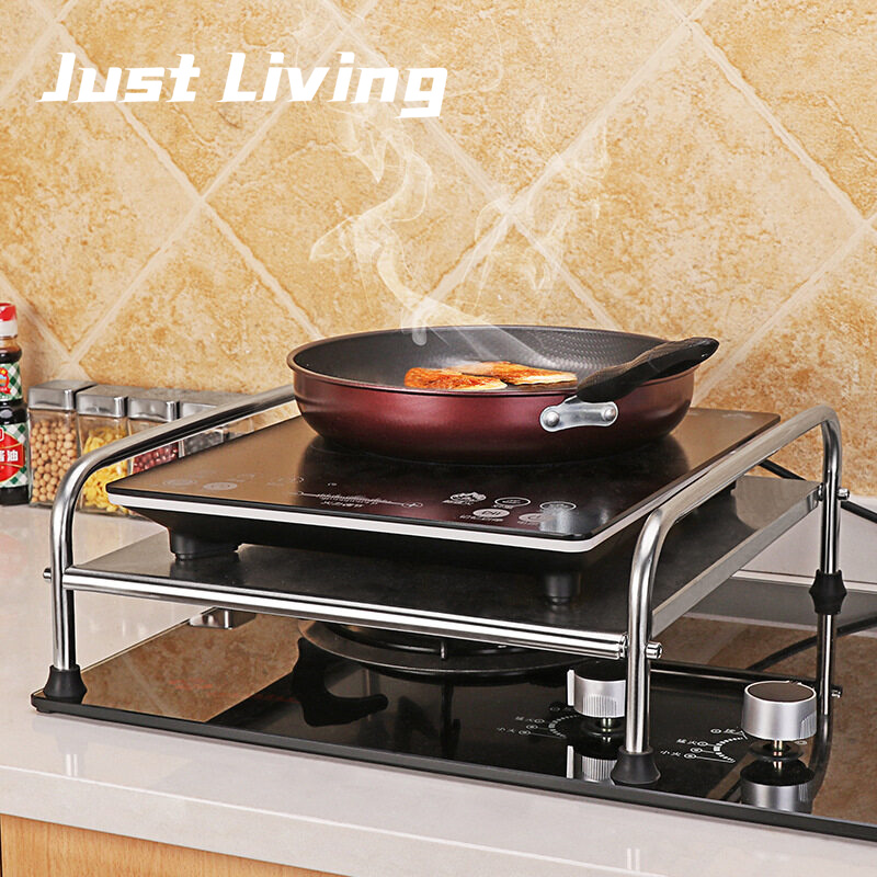 JustLiving Kitchen Shelves 201 Stainless Steel Induction cooker rack Gas Stove Protective Cover
