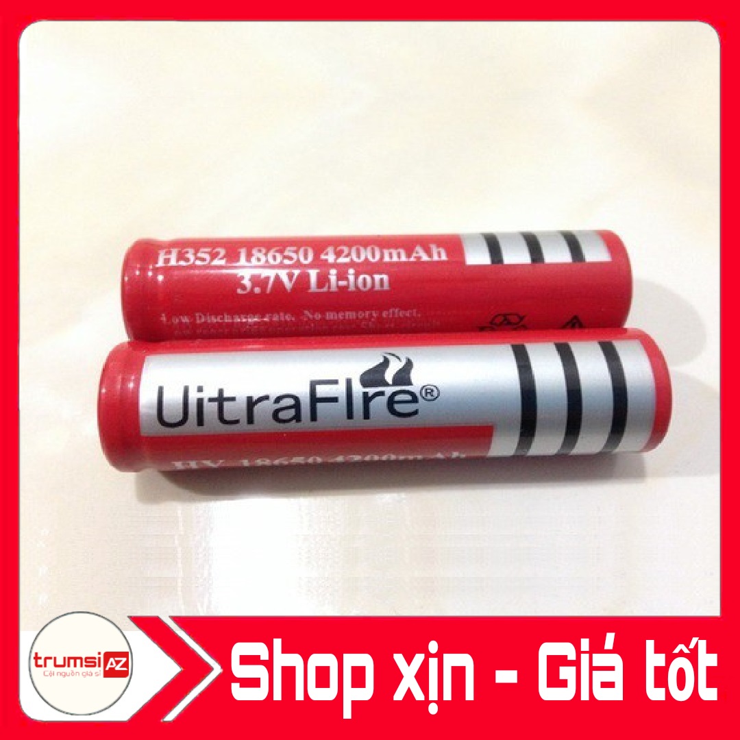 1 Pin Sạc ULTRAFIRE 3.7V 4200mAh Li-ion - Pin 18650 Pin Sạc Dự Phòng Viên Đỏ