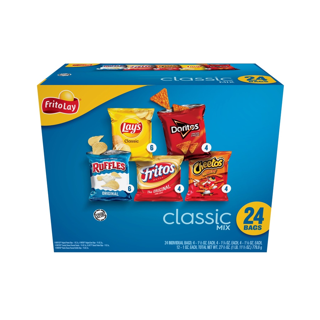 🇺🇸 FritoLay Snacks Classic Mix Variety Pack, 1 oz, 24 packs 🇺🇸