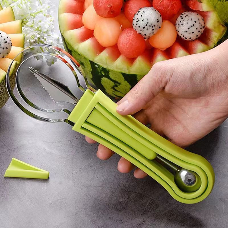 3 In 1 Fruit Scooper Melon Baller Scoop Kitchen Fruit Dig Pulp Separator